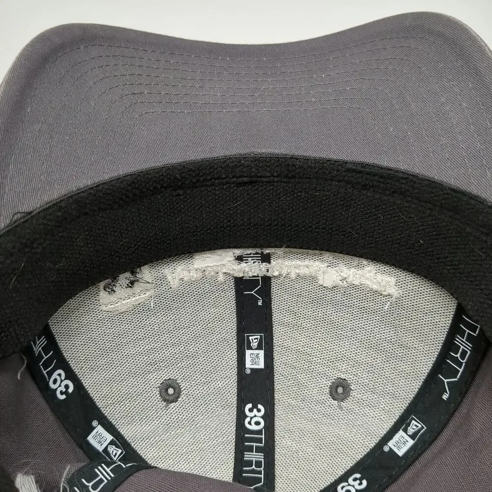 New Era Baseball Cap Gray M Amalgamated Sugar White Satin Stretch Fit Hat